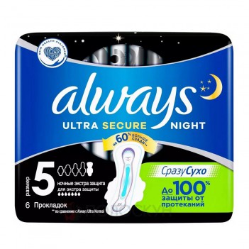﻿Гігієнічні прокладки Ultra Secure Night Always