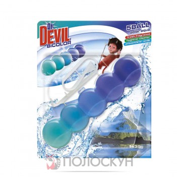 ﻿ДОКТОР ДЕВІЛ WC BiColor туалетні кульки 35г Полярна вода Dr.Devil