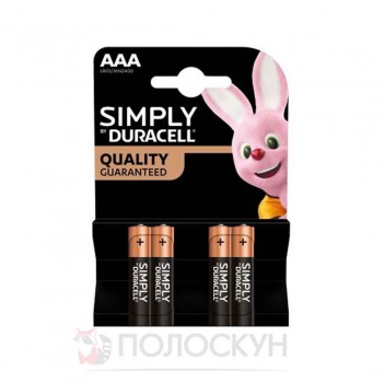 ﻿Батарейки Сімплі ААА LR 03  4 шт (ціна за 1шт) Duracell