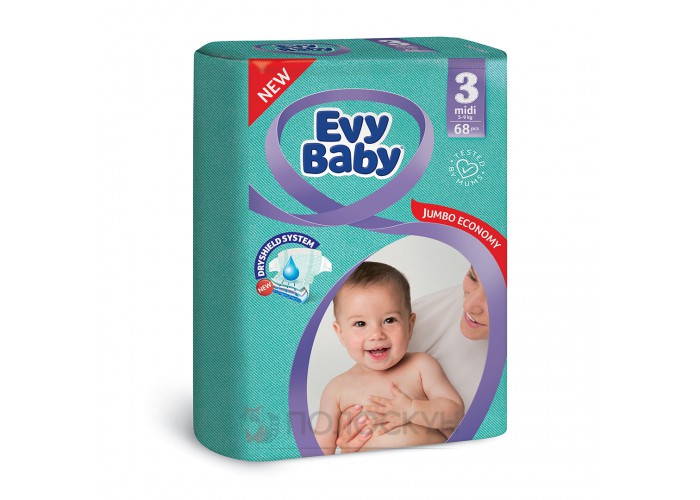 ﻿Дитячі підгузки N3 від 5 до 9 кг Evy Baby