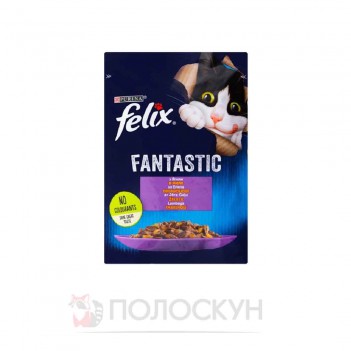 ﻿ФЕЛІКС Фантастік корм для котів з ягням в желе 85г Фелікс