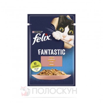 ﻿ФЕЛІКС Фантастік корм для котів з лососем в желе 85г Фелікс