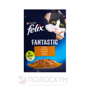 ﻿ФЕЛІКС Фантастік корм для котів з індичкою в желе 85г Фелікс