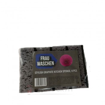 ﻿Кухонна губка графіт крупнопориста 4шт Frau Waschen