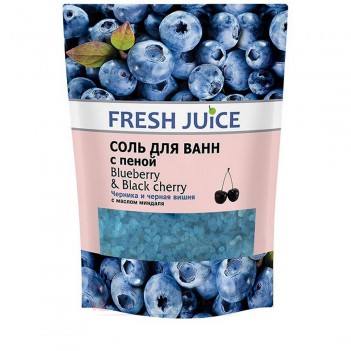 ﻿Сіль для ванн з піною Blueberry & Black Cherry Fresh Juice