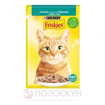 ﻿ФРІСКІС для котів Качка  шматками у підливці Фріскіс