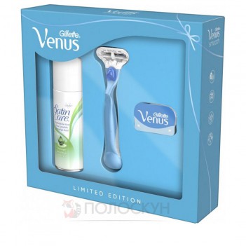 ﻿Набір Venus станок + змінна касета + гель для гоління з Алоє Gillette