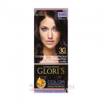 ﻿Фарба для волосся №3.65 Темний каштан Gloris