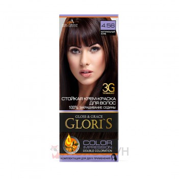 ﻿Фарба для волосся №4.56 Натуральна кава Gloris