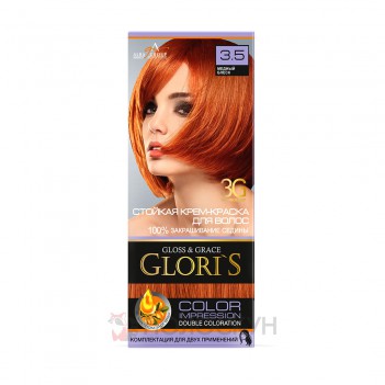 ﻿Фарба для волосся №3.5 Мідний блиск Gloris