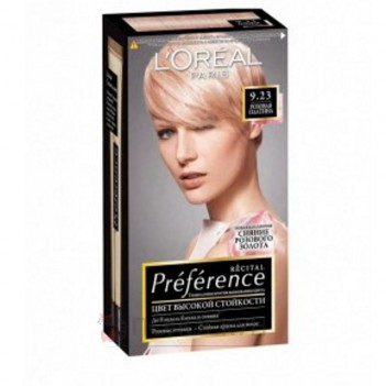 ﻿Фарба для волосся Recital Preference №9.23 Світло-русявий рожево-перламутровий  LOreal