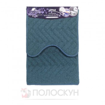 ﻿Набір килимів для ванної кімнати поліпропіленовий ТМ Dariana Little 44|70+44|40 з вирізом темно-сині