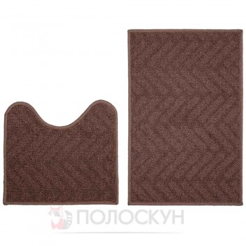 ﻿Набір килимів для ванної кімнати поліпропіленовий ТМ Dariana Little 44|70+44|40 з вирізом коричневий