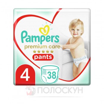 ﻿ПАМПЕРС  Дитячi  підгузники-трусики Pants Junior №4  (9-1 кг) Максі Упаковка 38