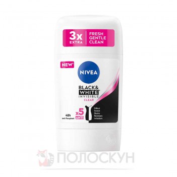 ﻿Антиперспірант стік жіночий 50мл Чорне та Біле Невидимий Nivea