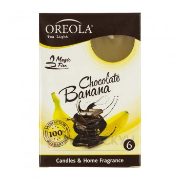 ﻿Свічка з запахом Банан - шоколад 6шт Oreola