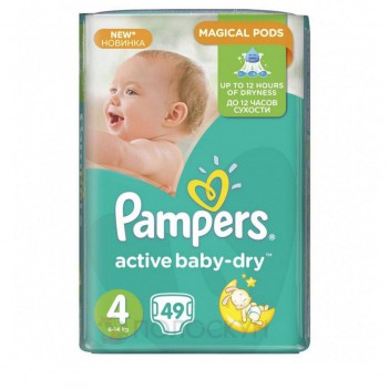 ﻿Підгузки дитячі Active Baby-Dry N4  Pampers