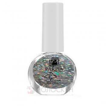 ﻿Лак для нігтів Mini №101 Срібло гелографік-глітер Parisa