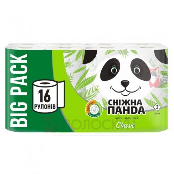 ﻿СНІЖНА ПАНДА туалетний папір Класік 16шт Сніжна панда