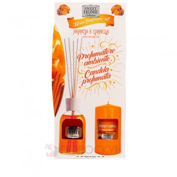 ﻿Набір ароматизатор Апельсин 100мл + свічка 135г Sweet Home