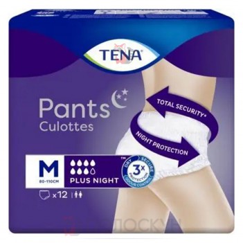 ﻿ТЕНА підгузники-труси для дорослих Pants Plus Night Медіум 12шт Tena