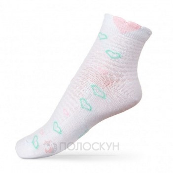 ﻿Дитячі шкарпетки з ажурними сердечками 14-16р V&T