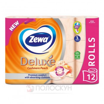 ﻿Delux туалетний папір 3-х шаровий Персик Zewa